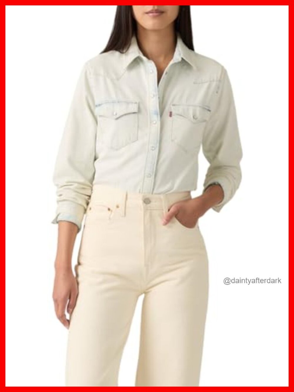 Levi's Western Shirt Snap Button Long Sleeve Point Collar Standard Fit